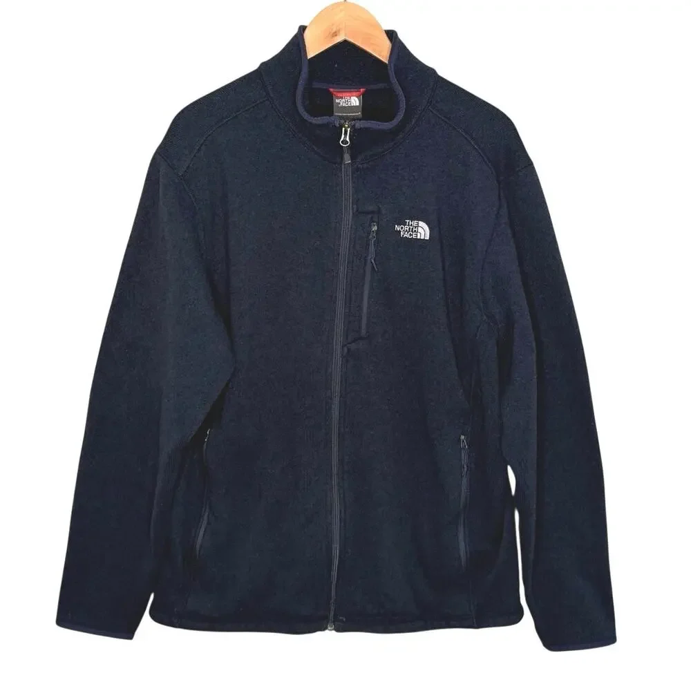 The North Face men’s fleece navy blue full zip jacket size XL